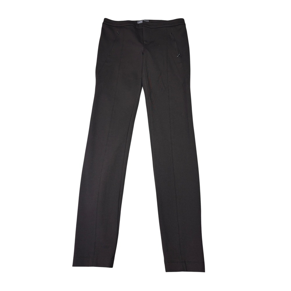 Vince Black Ponte Knit Skinny Pants Side Zip Pockets‎ Women's Size 6 W30 L30
